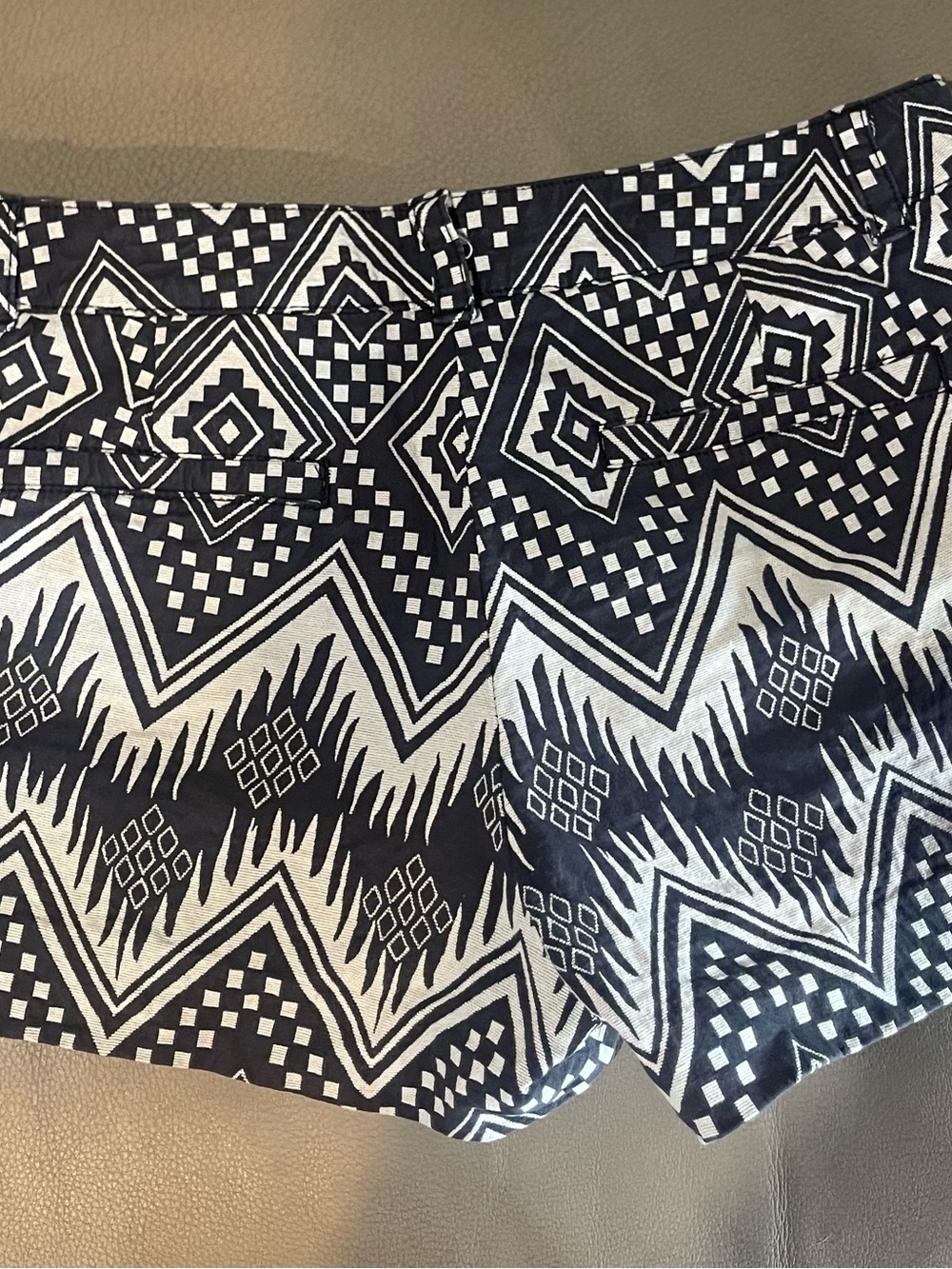 J. Crew Black and White Geometric Print Shorts